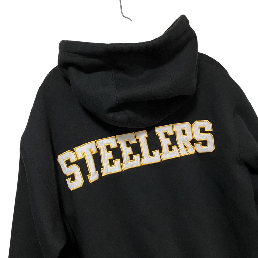 NFL Pittsburgh Steelers Black Hooded Fleece Lined Zip Up Sweatshirt Jacket - Picture 7 of 13
